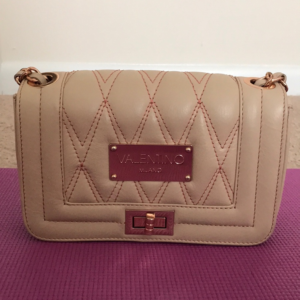 Mario Valentino leather quilted crossbody bag